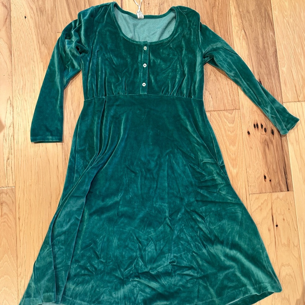 Kate Quinn Green Velvet Dress